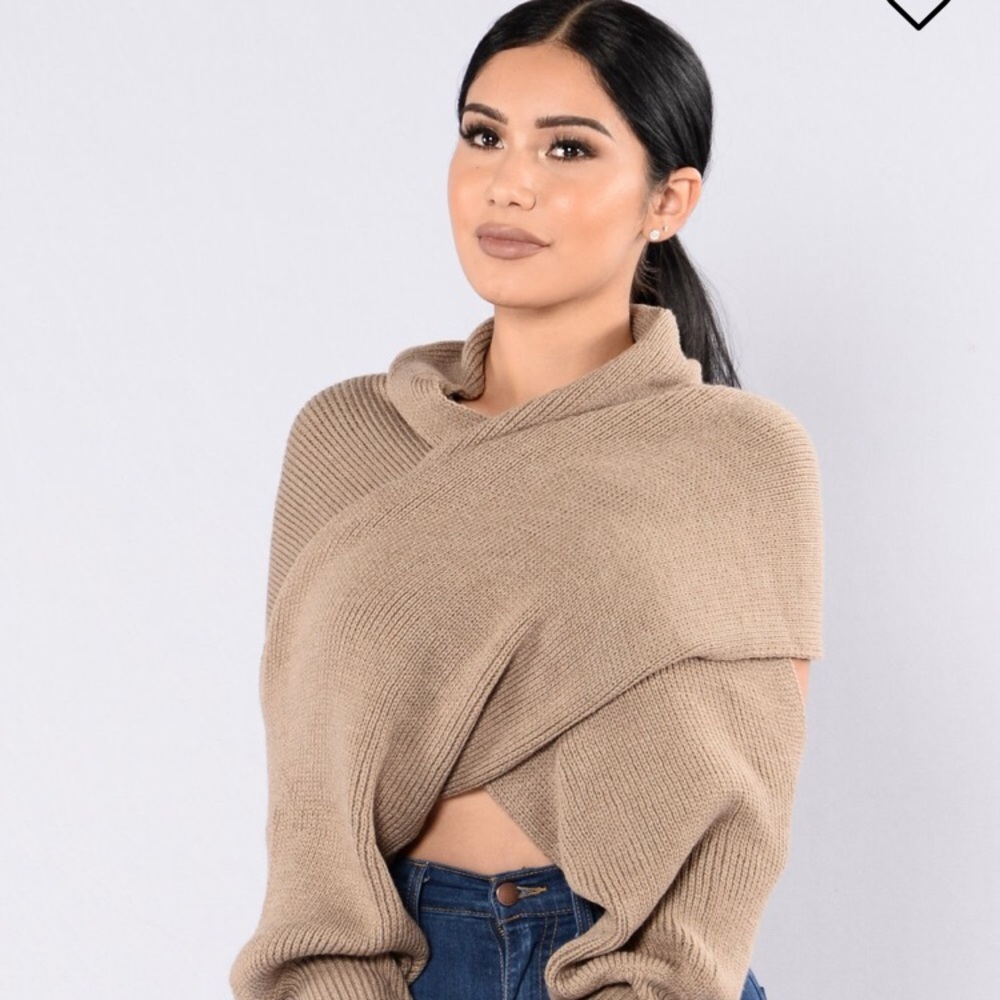 Fashion Nova Cross Up Sweater